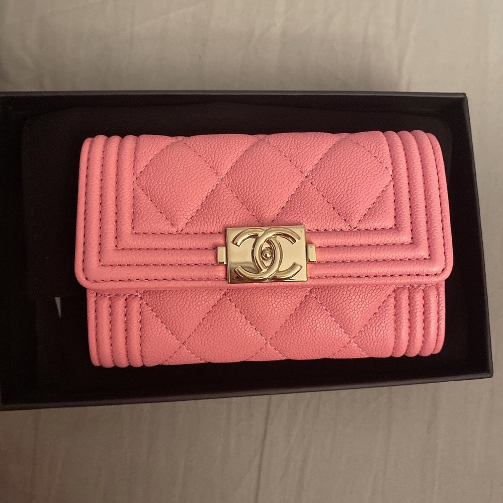 Chanel boy flap card holder
